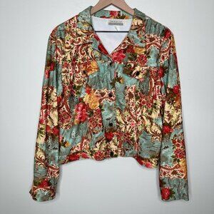IMPULSE CALIFORNIA Vintage Style Floral Button-Up Jacket / Size M